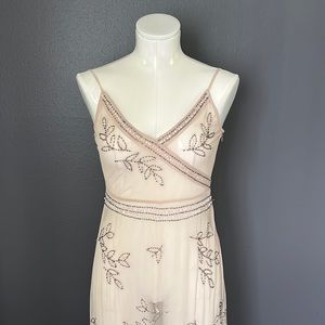 Beaded mesh maxi dress